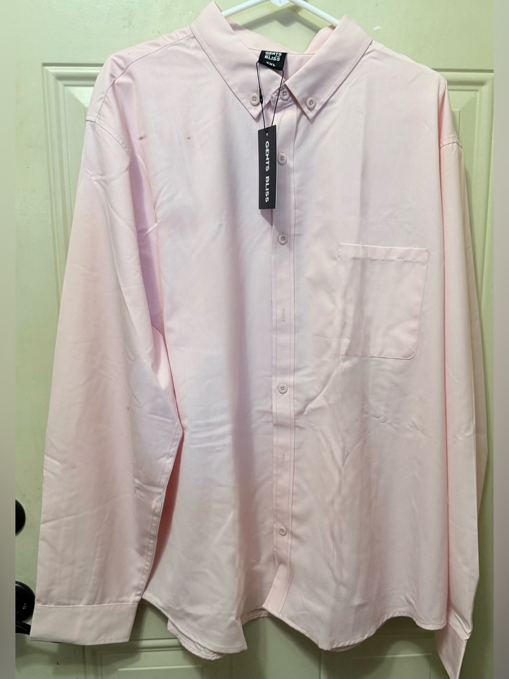 Gents Bliss Long Sleeved Button Down Dress Shirt in Pink Size 3XL
